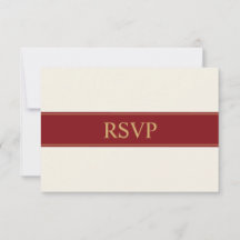 Minimalistisk vinröd bröllops-RSVP