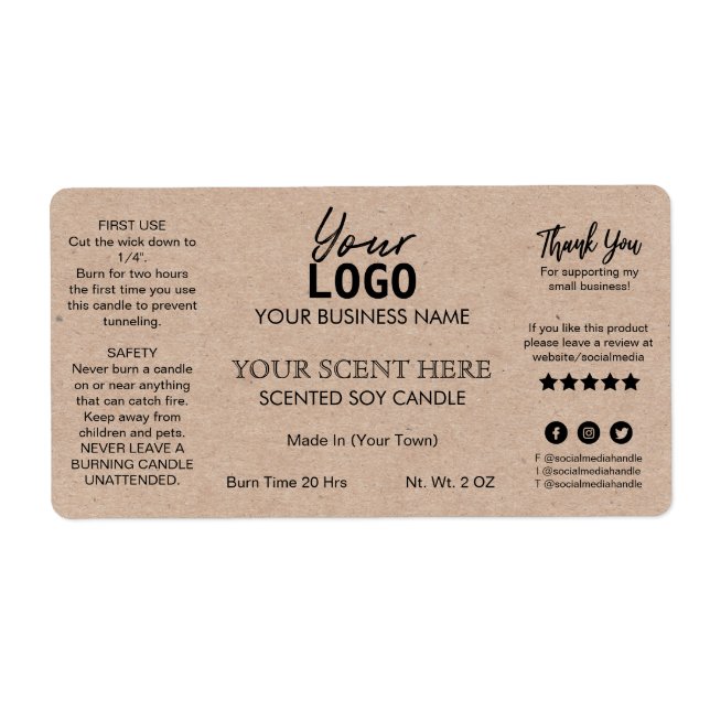 Minimalistisk Vintage centrerad sojalinjetikett Fraktsedel (Framsidan)