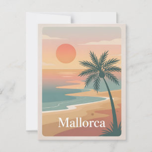 Minimalistisk vintage för Mallorca Vykort
