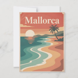 Minimalistisk vintage för Mallorca Vykort