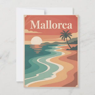 Minimalistisk vintage för Mallorca Vykort