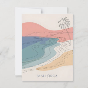 Minimalistisk vintage för Mallorca Vykort
