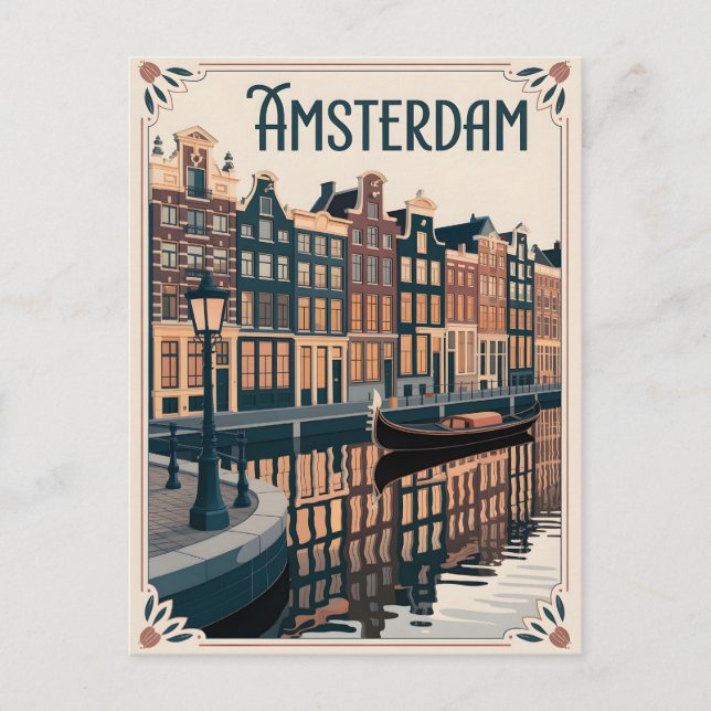 Minimalistisk vintage i Amsterdam Vykort (Framsida)