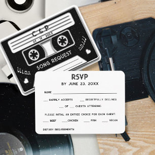 Minimalistisk Vintage Klassisk Kassettresa RSVP Tilläggskort
