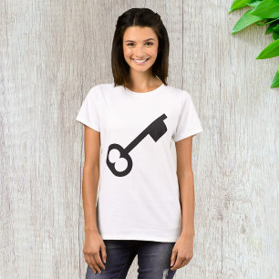 Minimalistisk Vintage Nyckel Silhouette T Shirt