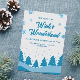 Minimalistisk Vinter Vonderland-fest Inbjudningar