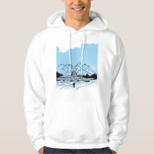 Minimalistisk vinterbergäventyrs hoodie - Snö