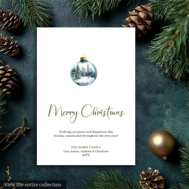 Minimalistisk vinterscen julinbjudan julkort (Minimalist winter scene Christmas invitation)