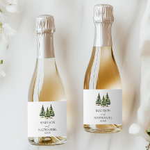 Minimalistisk vintersnö Gräs Träd-skogen Bröllop