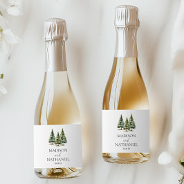 Minimalistisk vintersnö Gräs Träd-skogen Bröllop