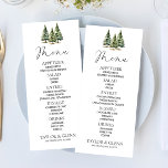 Minimalistisk vintersnö Gräs Träd-skogen Bröllop Meny<br><div class="desc">Detta är en minimalistisk Winter Snowy Gräs Träd Forest Bröllop-meny.</div>
