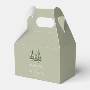 Minimalistisk vintersnö Gräs Träd-skogen Bröllop Presentaskar
