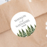 Minimalistisk vintersnö Gräs Träd-skogen Bröllop Runt Klistermärke<br><div class="desc">Det här är ett minimalistiskt vinter-snöskogar i Gräs Träd-Bröllopsfesten till förmån för fäktare!</div>