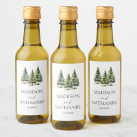 Minimalistisk vintersnö Gräs Träd-skogen Bröllop