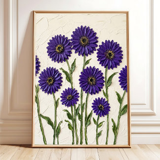Minimalistisk Violet Gerbera Daisy Väggkonst Canva