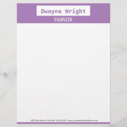 Minimalistisk violett lila och vit brevhuvud