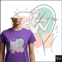 Minimalistisk violinist Elegant skiss Pastell