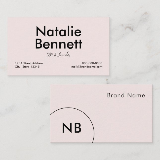 Minimalistisk Visitkort (Fram/baksida)