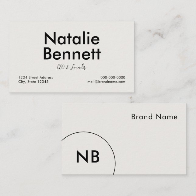 Minimalistisk Visitkort (Fram/baksida)