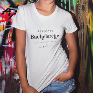 Minimalistisk vismisk retro-skript Bachelorette T Shirt