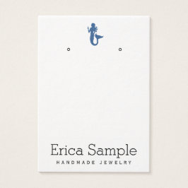 Minimalistisk Visning av blå Sjöjungfru i marinblå Visitkort