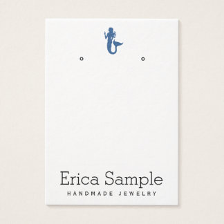 Minimalistisk Visning av blå Sjöjungfru i marinblå Visitkort