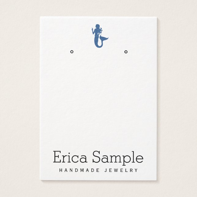 Minimalistisk Visning av blå Sjöjungfru i marinblå Visitkort (Framsidan)