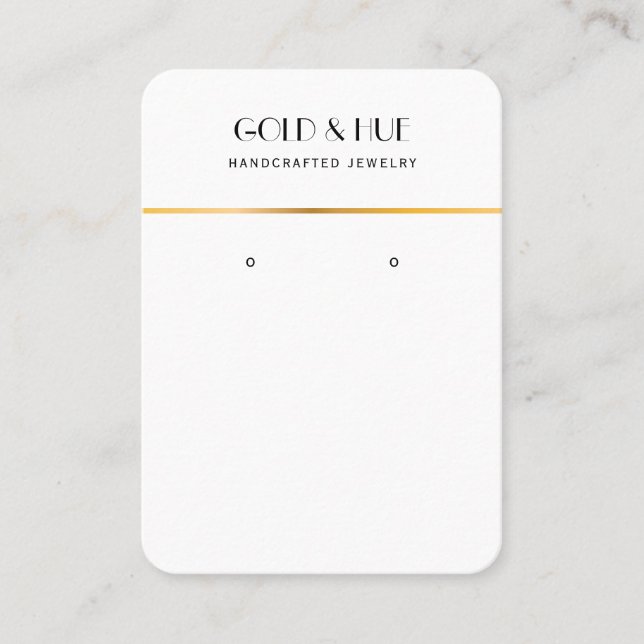 Minimalistisk visning för svartvit chic i guld visitkort (Framsida)