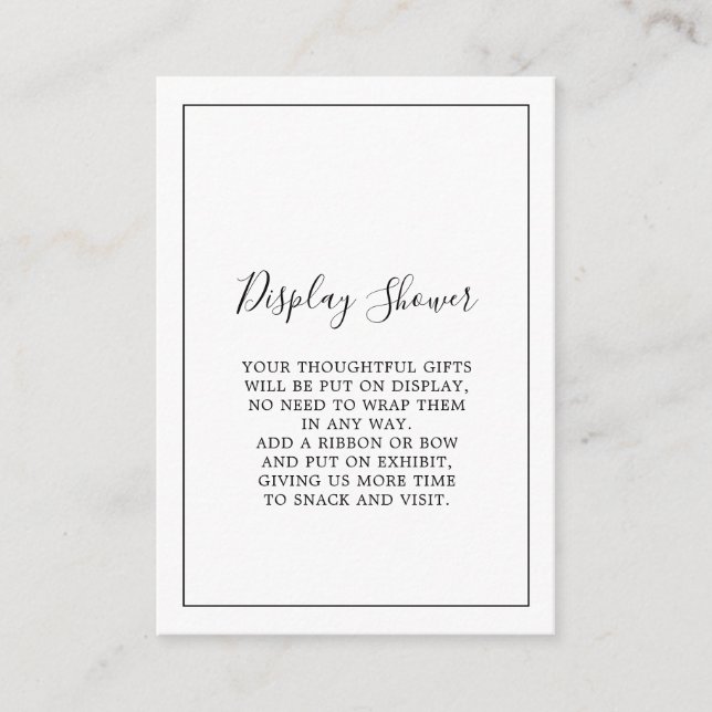 Minimalistisk Visning Shower Tilläggskort (Framsida)