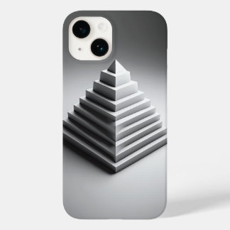 Minimalistisk vit 3D pyramid mobilskal - Modern