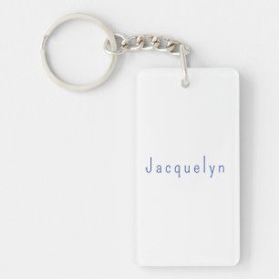 Minimalistisk vit blå Elegant Modern Namn