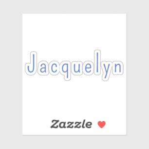 Minimalistisk vit blå Elegant Modern Namn Klistermärken
