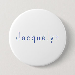 Minimalistisk vit blå Elegant Modern Namn Knapp