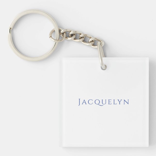 Minimalistisk Vit Blå Enkel Elegant Modern Namn (Framsidan)