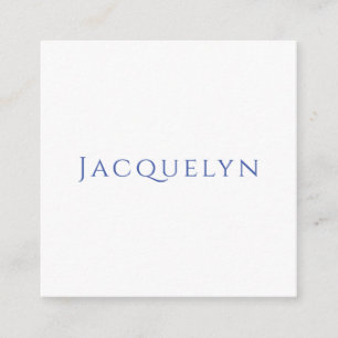 Minimalistisk Vit Blå Enkel Elegant Modern Namn Tilläggskort
