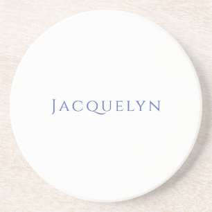 Minimalistisk Vit Blå Enkel Elegant Modern Namn Underlägg