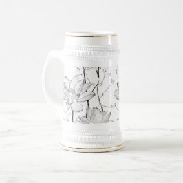 Minimalistisk vit blomkopp sejdel