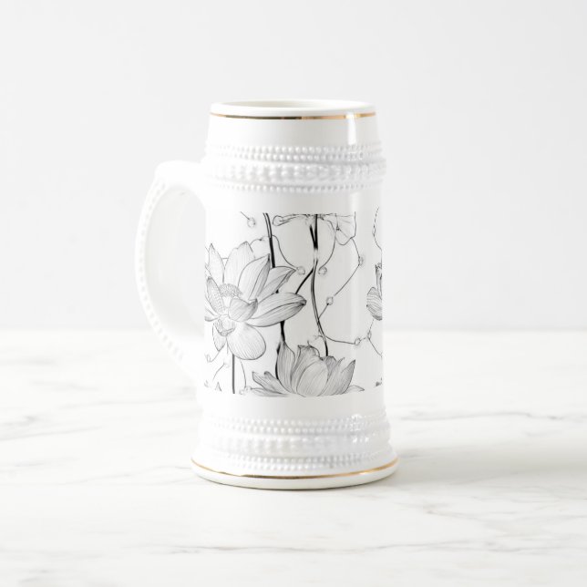 Minimalistisk vit blomkopp sejdel (Framsida vänster)