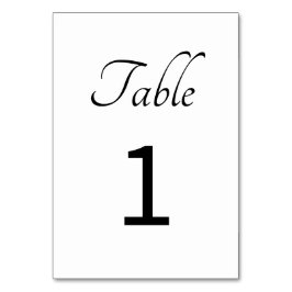 Minimalistisk: Vit Bordskortnummer Bordsnummer