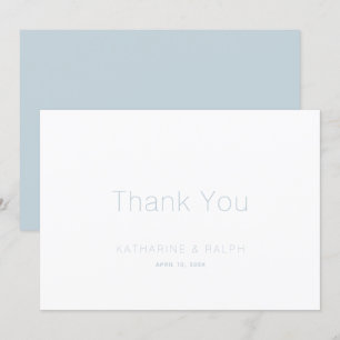 Minimalistisk vit dammsug Blue Bröllop Tack Kort