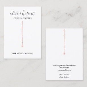Minimalistisk vit diamantsmycken visitkort