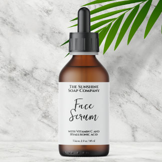 Minimalistisk Vit Droppflaska Etikett Fraktsedel