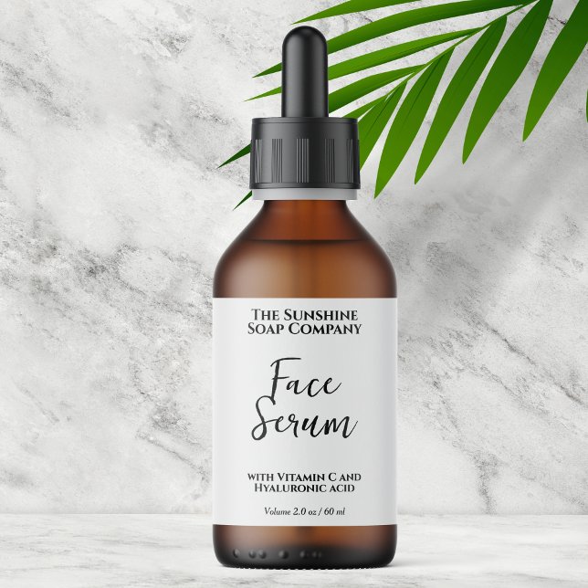 Minimalistisk Vit Droppflaska Etikett Fraktsedel (Skapare uppladdad)