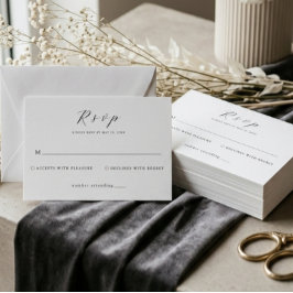 Minimalistisk Vit Elegant Bröllop OSA Kort