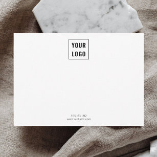 Minimalistisk vit Elegant för Business Logotyp Anteckningskort