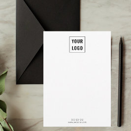 Minimalistisk vit Elegant för Business Logotyp Anteckningskort