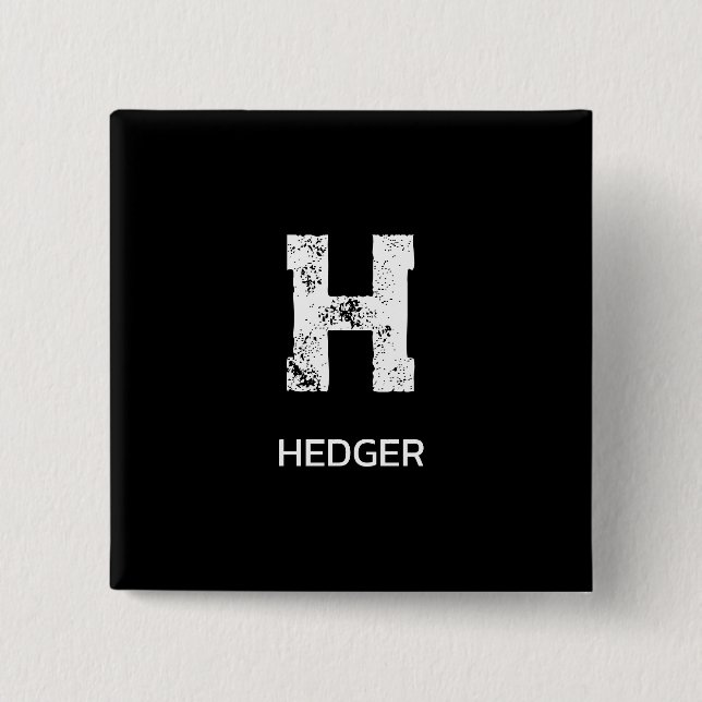 MINIMALISTISK VIT EN BOKSTAV MONOGRAM NAMN SVART KNAPP (Framsida)