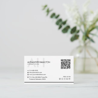 Minimalistisk, vit, enkel, Professionell, Boho, Visitkort