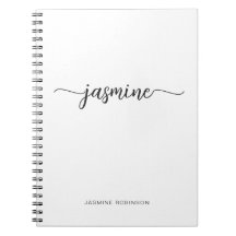 Minimalistisk vit flickaktig monogramnamnskrift
