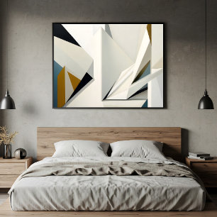 Minimalistisk vit geometri former poster